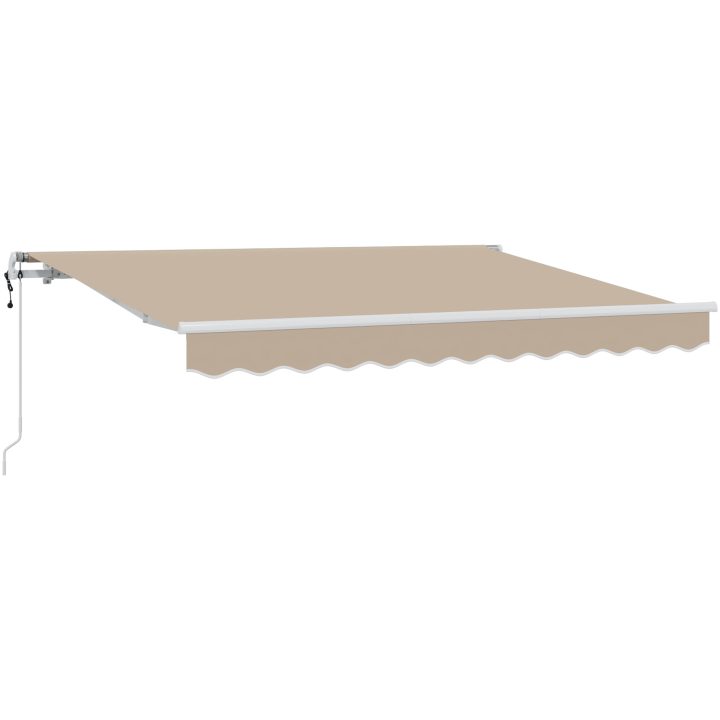 Utfällbar markis Beige och vit vidaXL 350x200 cm, 350 x 200 cm, 3,5 x 2 m – bild 2