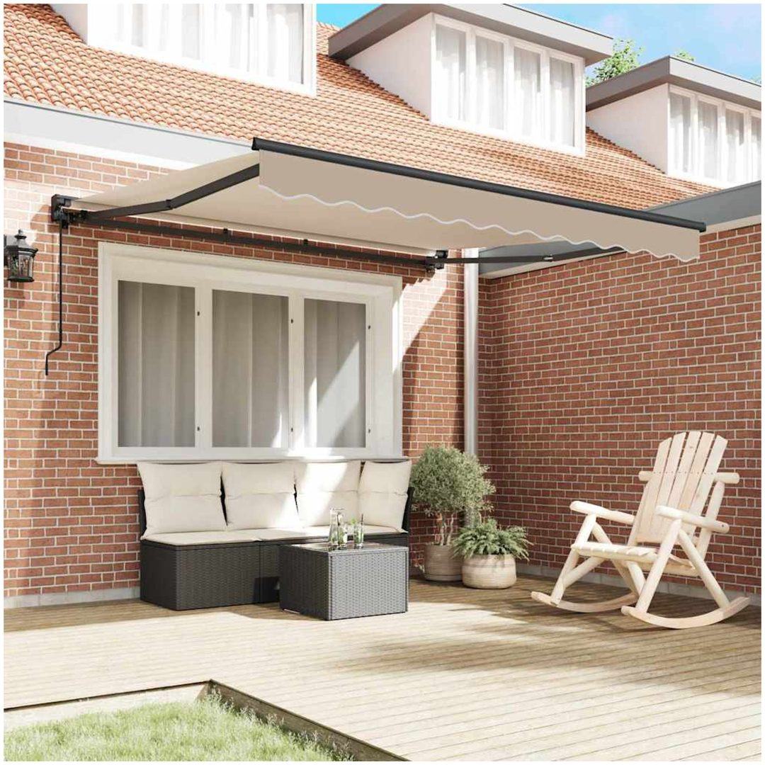 Utfällbar markis Beige Polyester vidaXL 300x250 cm – bild 3