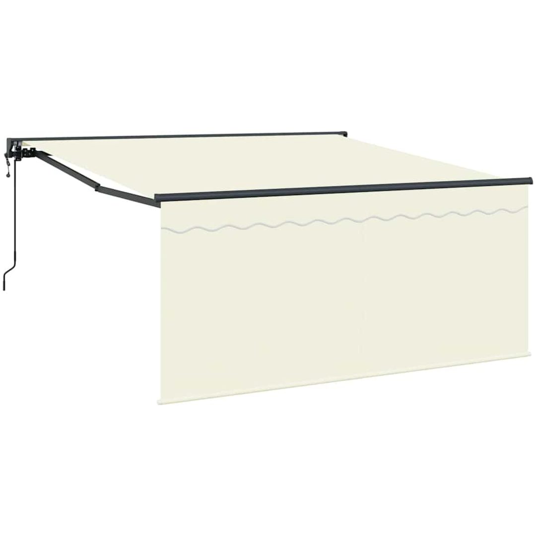Utfällbar markis Beige Tyg vidaXL Large – bild 2