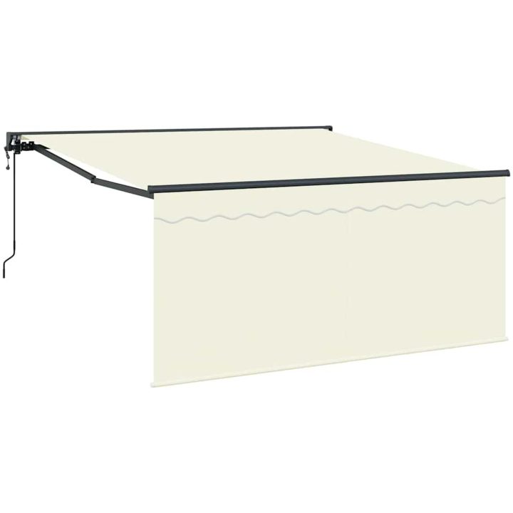 Utfällbar markis Beige Tyg vidaXL Large – bild 2