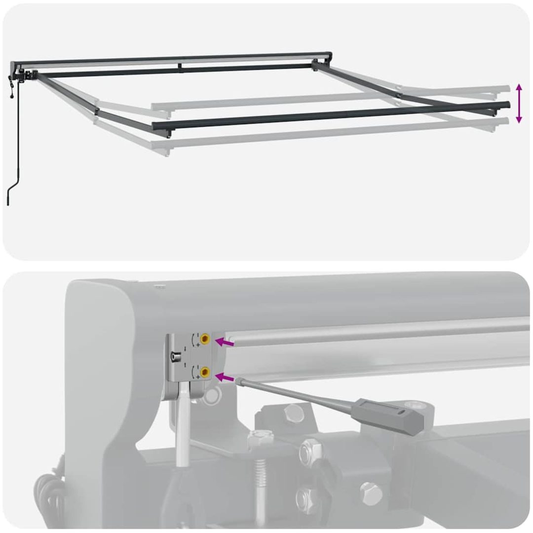 Utfällbar markis Beige Tyg vidaXL Large – bild 11