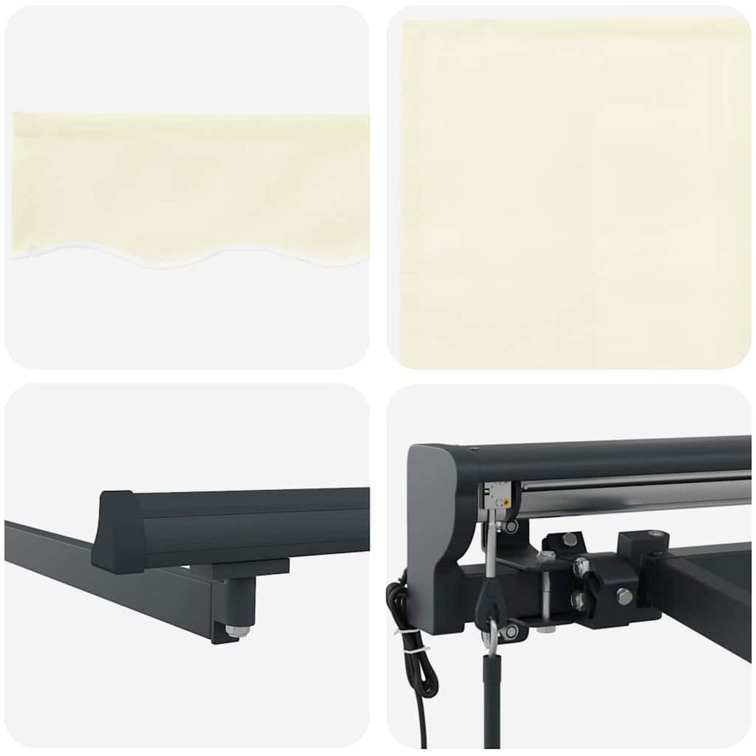 Utfällbar markis Beige Tyg vidaXL Large – bild 4