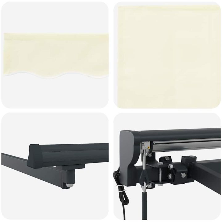 Utfällbar markis Beige Tyg vidaXL Large – bild 4