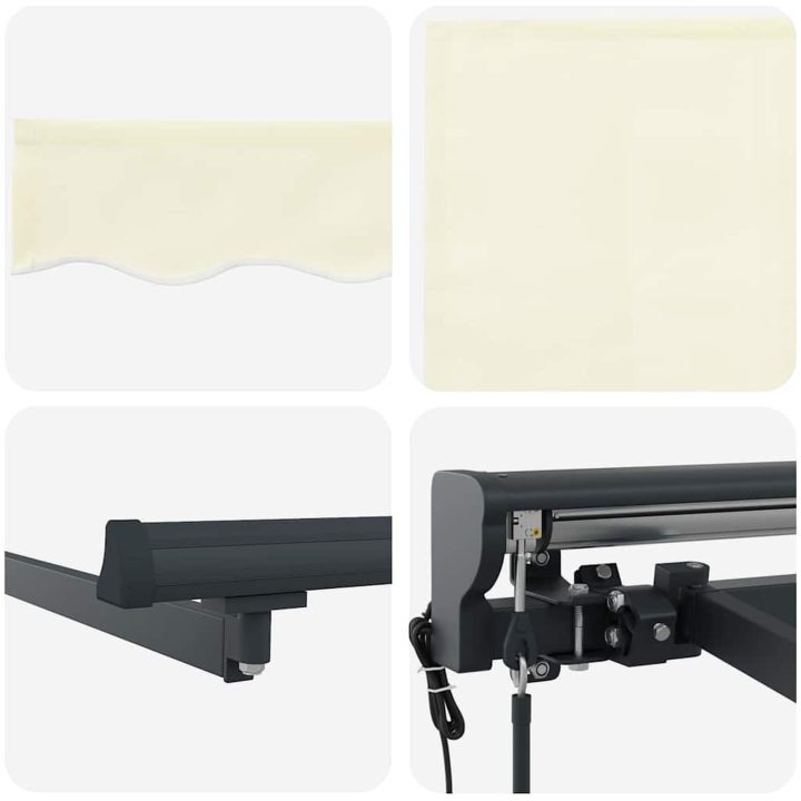 Utfällbar markis Beige Tyg vidaXL Large – bild 9