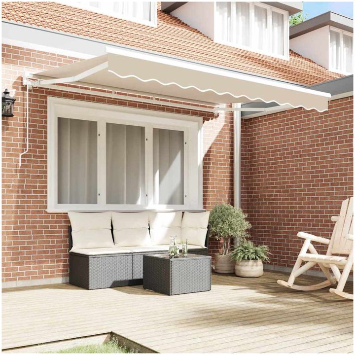 Utfällbar markis Beige vidaXL 350x200 cm – bild 3