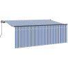 Utfällbar markis Blå och Vit Antracit vidaXL 400 x 200 cm – miniatyr 5