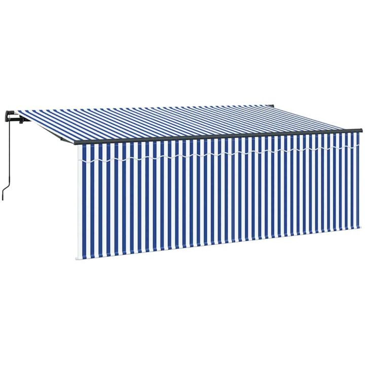 Utfällbar markis Blå och Vit Antracit vidaXL 400 x 200 cm – bild 5