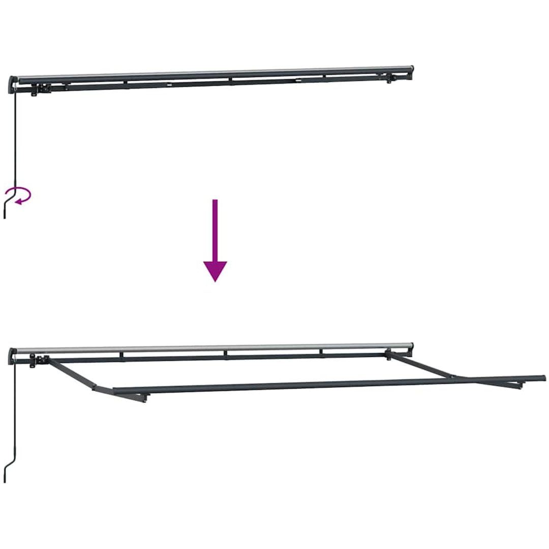 Utfällbar markis Blå och Vit Polyester och aluminium vidaXL 3,5 x 2 m – bild 8