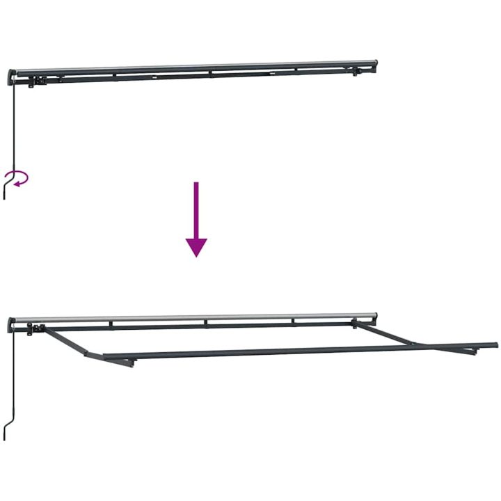 Utfällbar markis Blå och Vit Polyester och aluminium vidaXL 3,5 x 2 m – bild 8