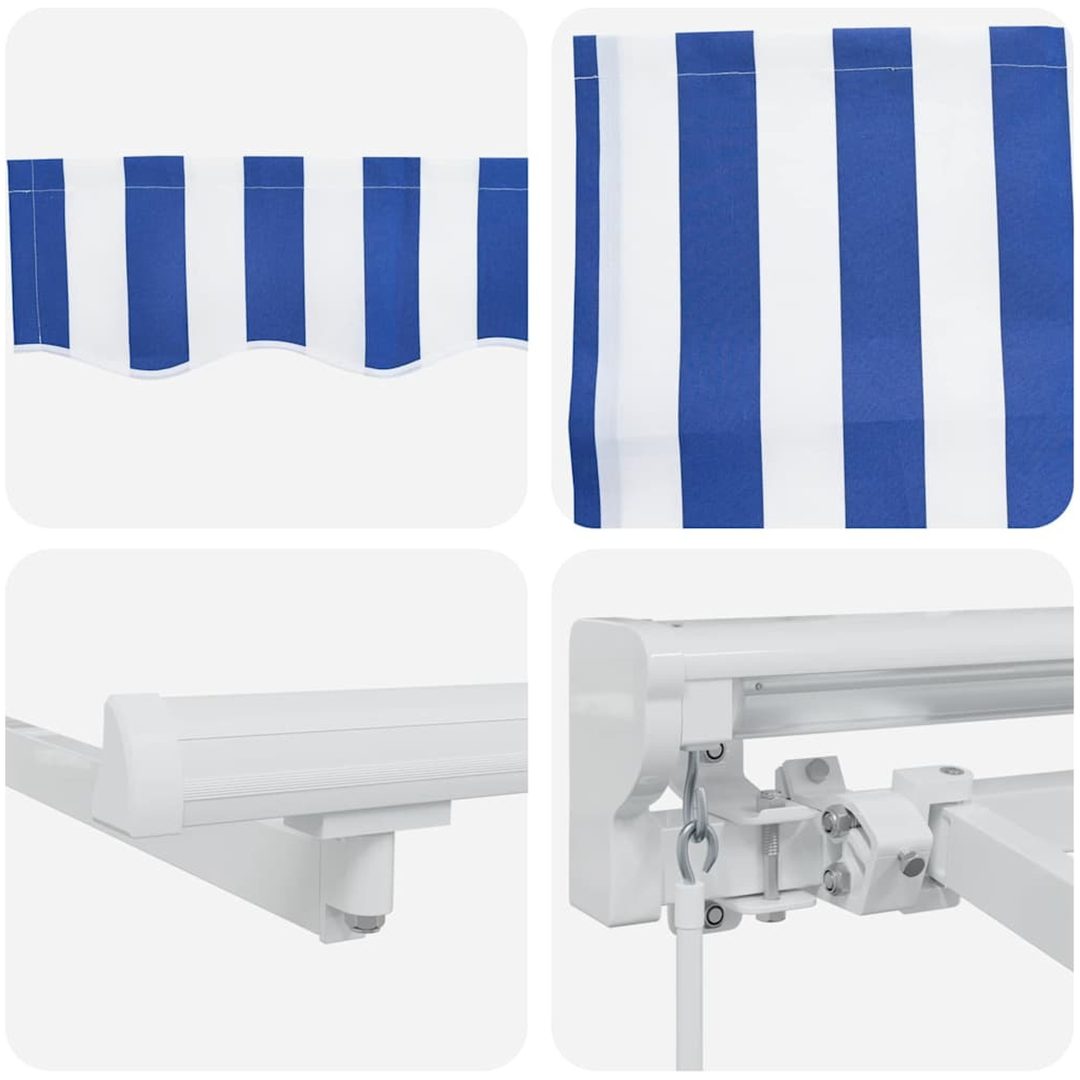 Utfällbar markis Blå och Vit vidaXL 250x200 cm – bild 6