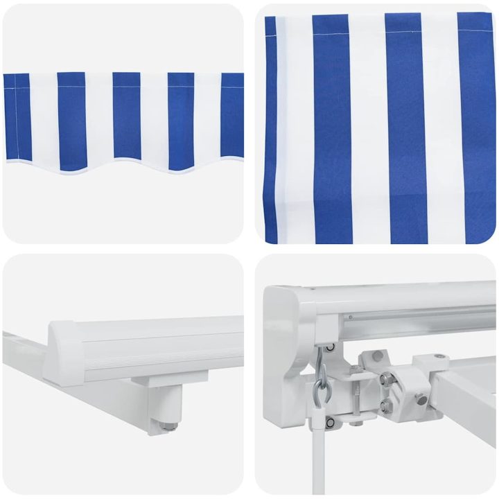 Utfällbar markis Blå och Vit vidaXL 250x200 cm – bild 6