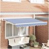Utfällbar markis Blå och Vit vidaXL 250x200 cm – miniatyr 1