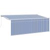 Utfällbar markis Blå och vit Vit vidaXL 350 x 200 cm – miniatyr 2