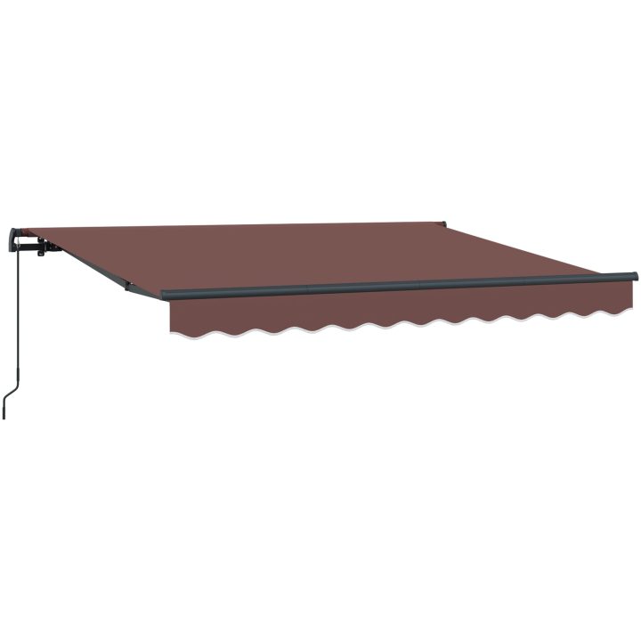 Utfällbar markis Brun och Antracit vidaXL 350x200 cm, 350 x 200 cm, 3,5 x 2 m – bild 2
