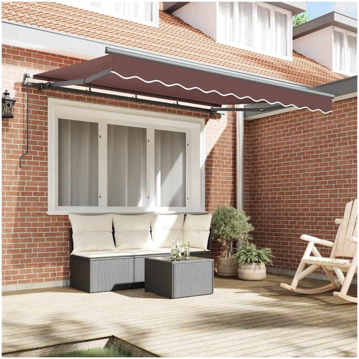 Utfällbar markis Brun och Antracit vidaXL 350x200 cm, 350 x 200 cm, 3,5 x 2 m – bild 3