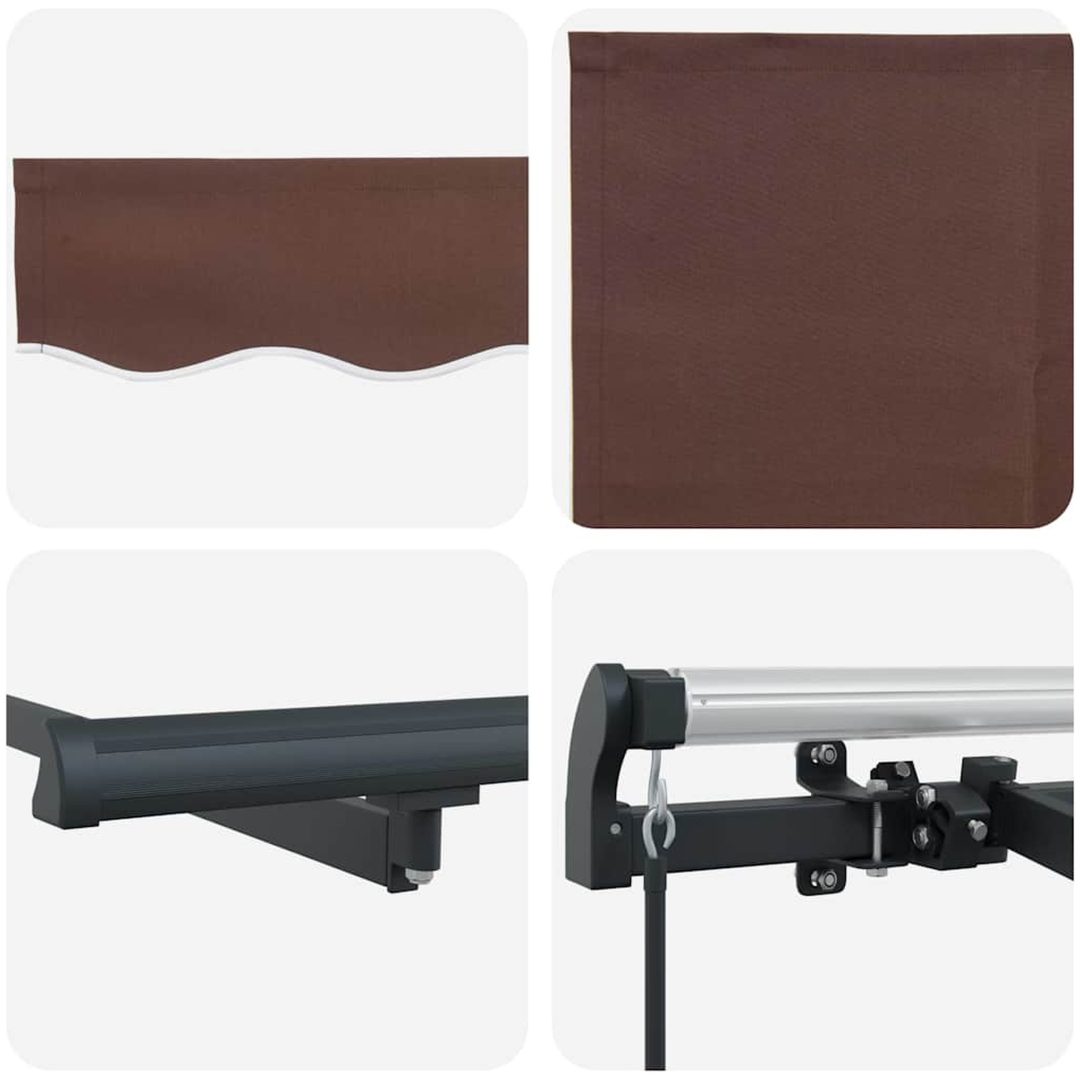 Utfällbar markis Brun och Antracit vidaXL 400x200 cm, 400 x 200 cm, 4 x 2 m – bild 5