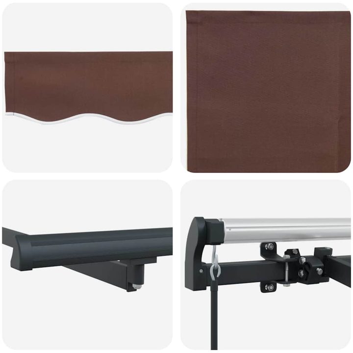 Utfällbar markis Brun och Antracit vidaXL 400x200 cm, 400 x 200 cm, 4 x 2 m – bild 5