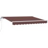 Utfällbar markis Brun och vit 350x200 cm 350 x 200 cm 3,5 x 2 m vidaXL 350x200 cm, 350 x 200 cm, 3,5 x 2 m – miniatyr 2