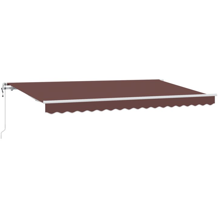 Utfällbar markis Brun och vit 400x200 cm 400 x 200 cm 4 x 2 m vidaXL 400x200 cm, 400 x 200 cm, 4 x 2 m – bild 2