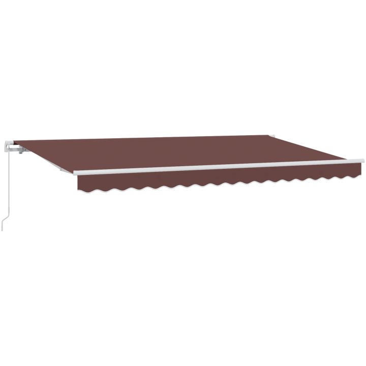 Utfällbar markis Brun och vit 400x200 cm 400 x 200 cm 4x2 m vidaXL 400x200 cm, 400 x 200 cm, 4x2 m – bild 2