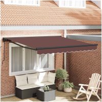 Utfällbar markis Brun Polyester vidaXL