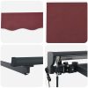 Utfällbar markis Burgunder Röd Polyester och metall vidaXL 300x250 cm – miniatyr 6