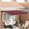 Utfällbar markis Burgunder Röd Polyester och metall vidaXL 300x250 cm – miniatyr 1