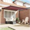 Utfällbar markis Burgunder Röd Polyester vidaXL 300x250 cm – miniatyr 3