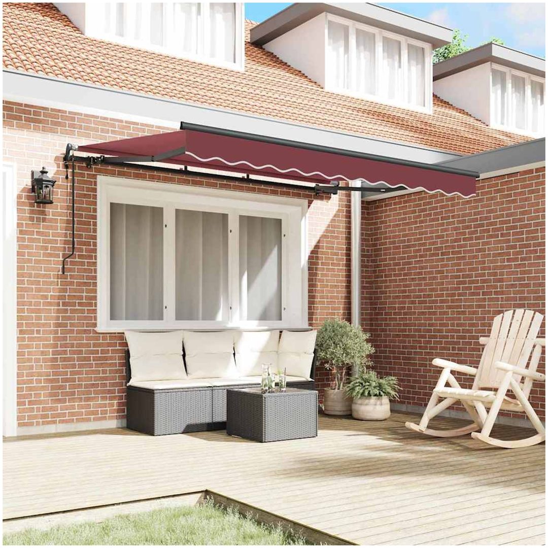 Utfällbar markis Burgundy röd och Antracit vidaXL 250x200 cm, 250 x 200 cm, 2,5 x 2 m – bild 3