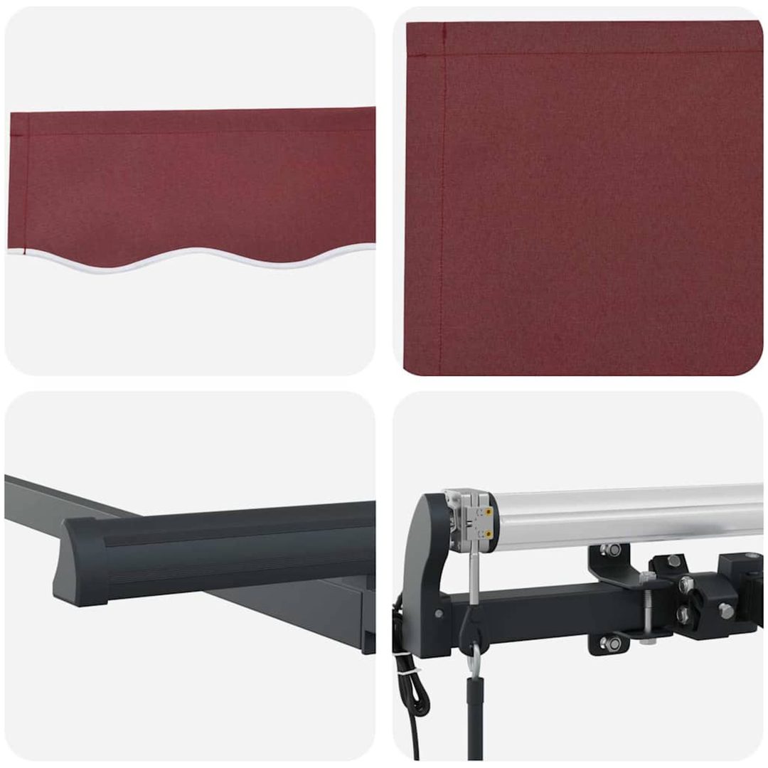 Utfällbar markis Burgundy röd och Antracit vidaXL 250x200 cm, 250 x 200 cm, 2,5 x 2 m – bild 6