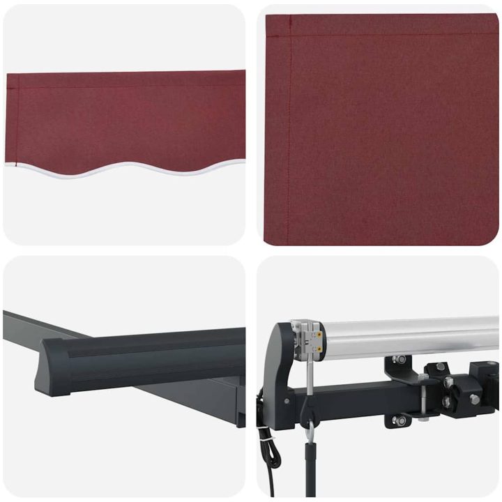Utfällbar markis Burgundy röd och Antracit vidaXL 250x200 cm, 250 x 200 cm, 2,5 x 2 m – bild 6