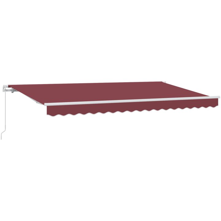 Utfällbar markis Burgundy röd och Vit vidaXL 350x200 cm, 350 x 200 cm, 3,5 x 2 m – bild 2