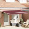 Utfällbar markis Burgundy röd och Vit vidaXL 350x200 cm, 350 x 200 cm, 3,5 x 2 m – miniatyr 1