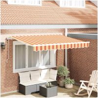 Utfällbar markis Flerfärgad och Gul och Orange och Vit vidaXL