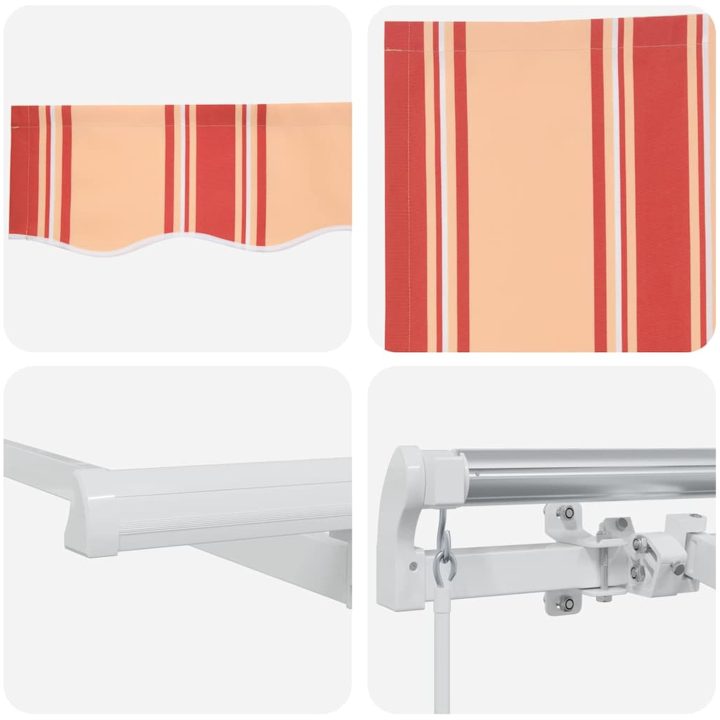 Utfällbar markis Flerfärgad och Gul och Orange och Vit vidaXL 400x200 cm, 400 x 200 cm, 4x2 m – bild 6