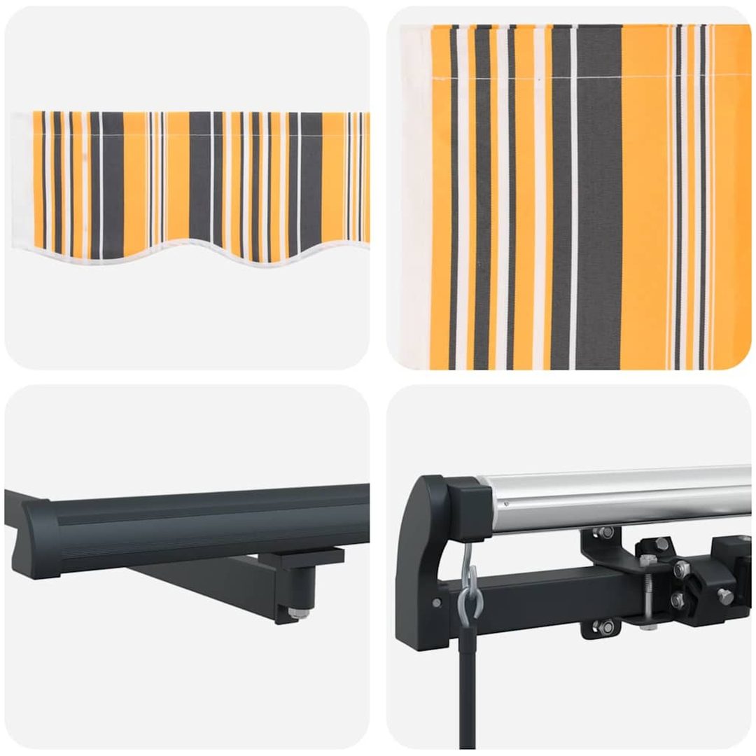 Utfällbar markis Flerfärgsdesign Polyester vidaXL 300 x 250 cm – bild 8