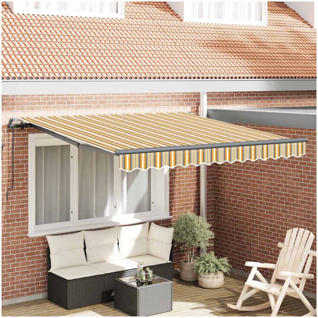 Utfällbar markis Flerfärgsdesign Polyester vidaXL 300 x 250 cm