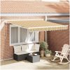 Utfällbar markis Flerfärgsdesign Tyg och Metall vidaXL 300 x 250 cm – miniatyr 1
