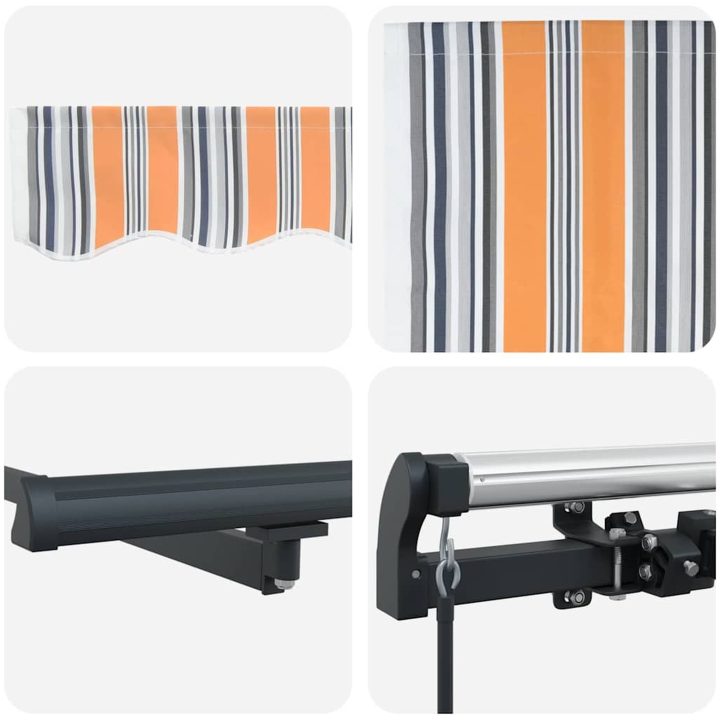 Utfällbar markis Flerfärgsdesign tyg vidaXL 300 x 250 cm – bild 6