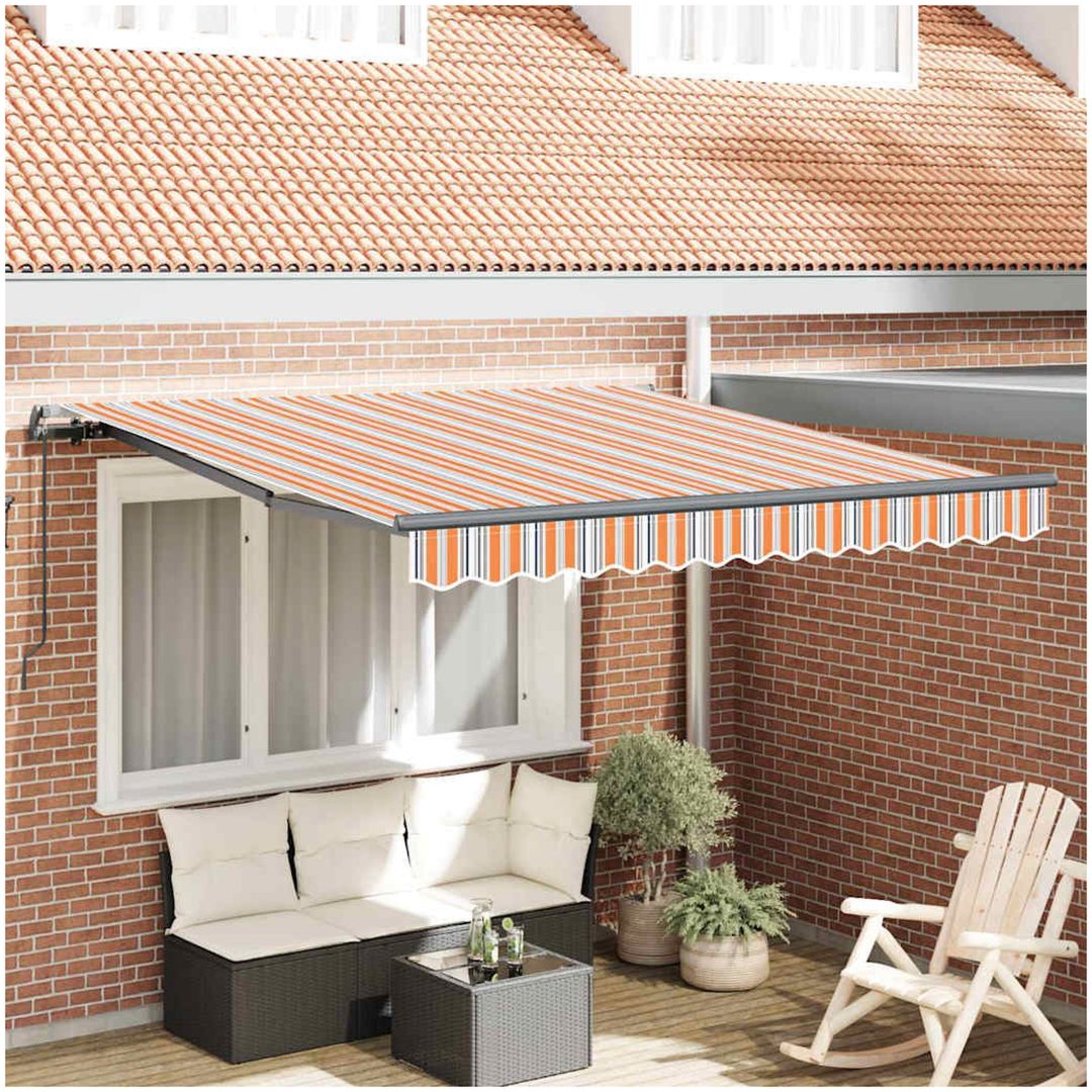 Utfällbar markis Flerfärgsdesign tyg vidaXL 300 x 250 cm