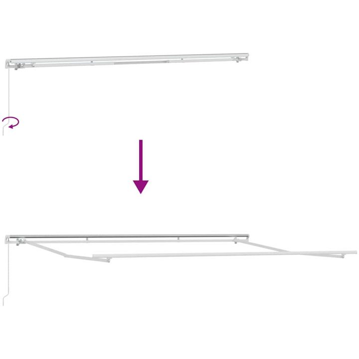 Utfällbar markis Grädde och vit vidaXL 4 x 2 meter – bild 5