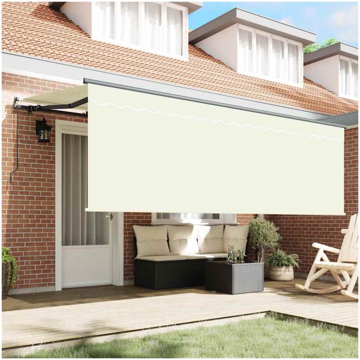 Utfällbar markis Gräddvit Antracit Brun vidaXL 400 x 200 cm – bild 3