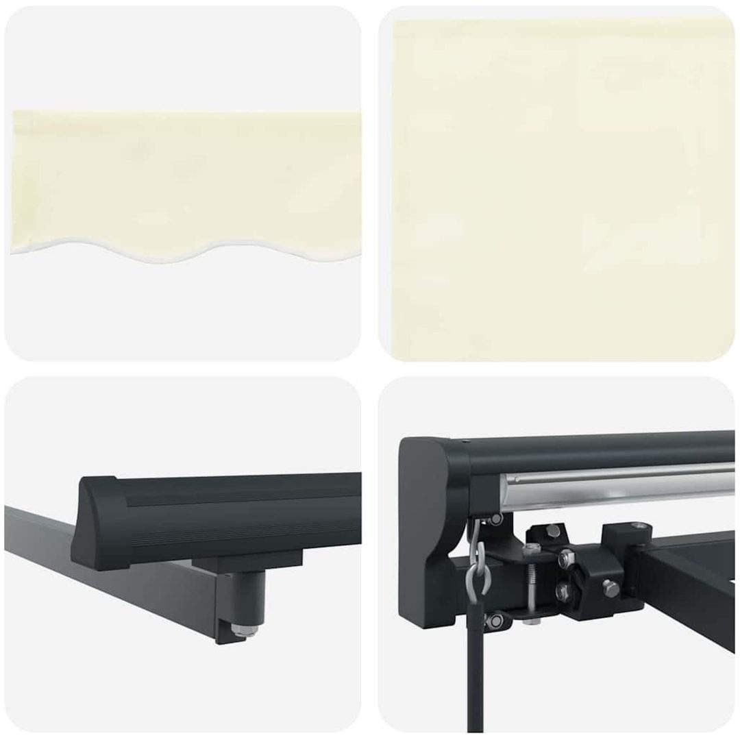 Utfällbar markis Gräddvit Polyester vidaXL Large – bild 6