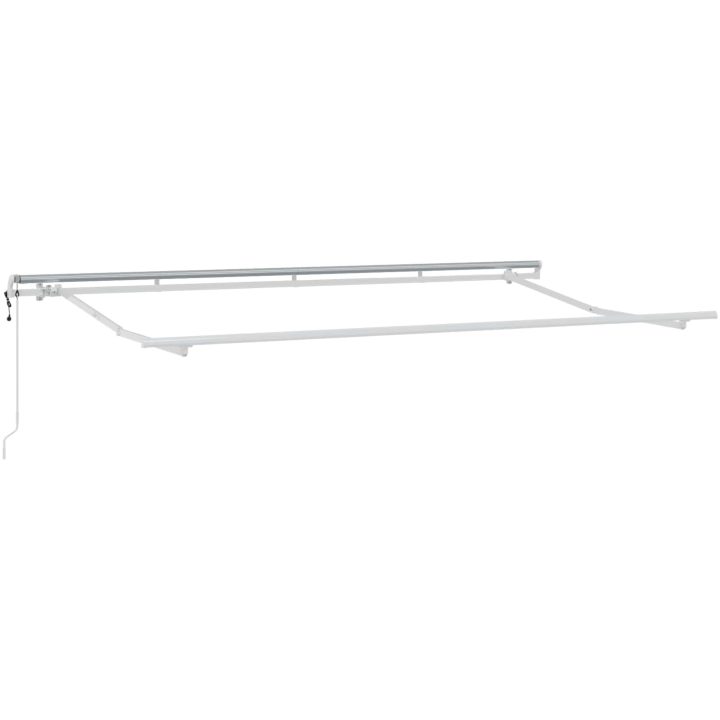 Utfällbar markis Gräddvit Vit Brun vidaXL 400 x 200 cm – bild 2