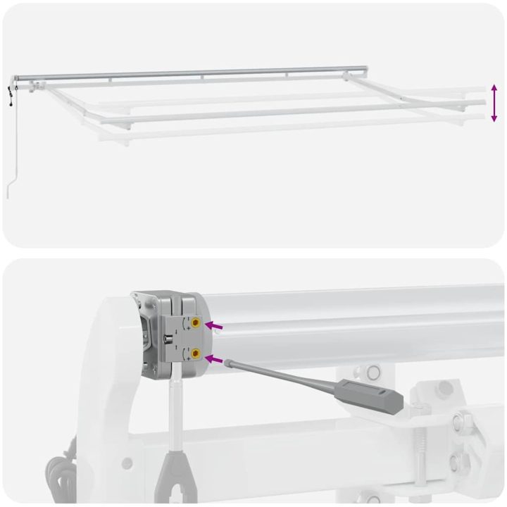 Utfällbar markis Gräddvit Vit Brun vidaXL 400 x 200 cm – bild 12