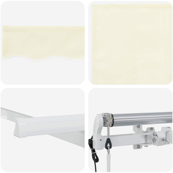 Utfällbar markis Gräddvit Vit Brun vidaXL 400 x 200 cm – bild 7