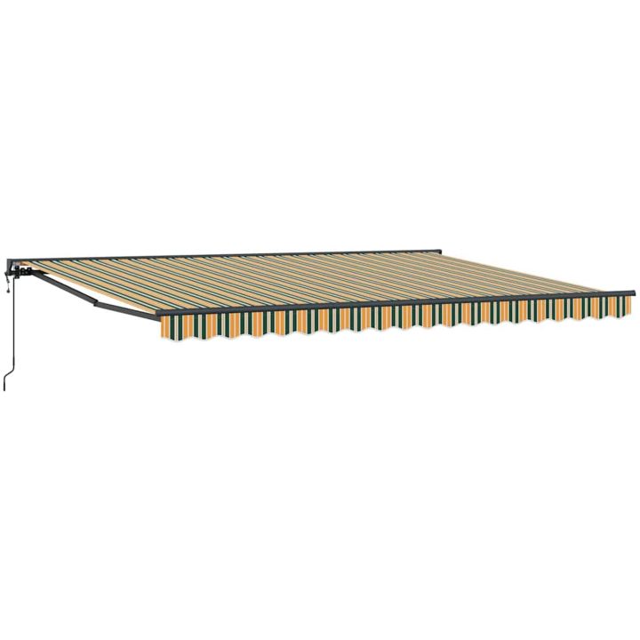 Utfällbar markis Grön och Gul vidaXL 450x300 cm – bild 2