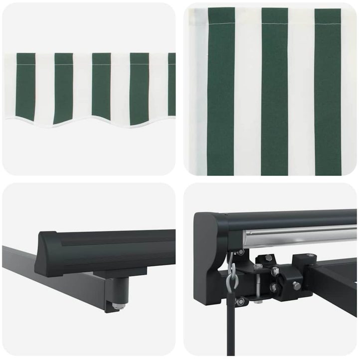 Utfällbar markis Grön och Vit vidaXL 300x250 cm – bild 8