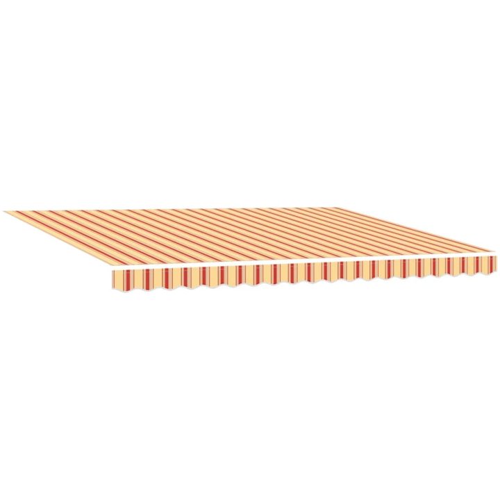 Utfällbar markis Gul och Orange Tyg och Metall vidaXL 450x300 cm – bild 4