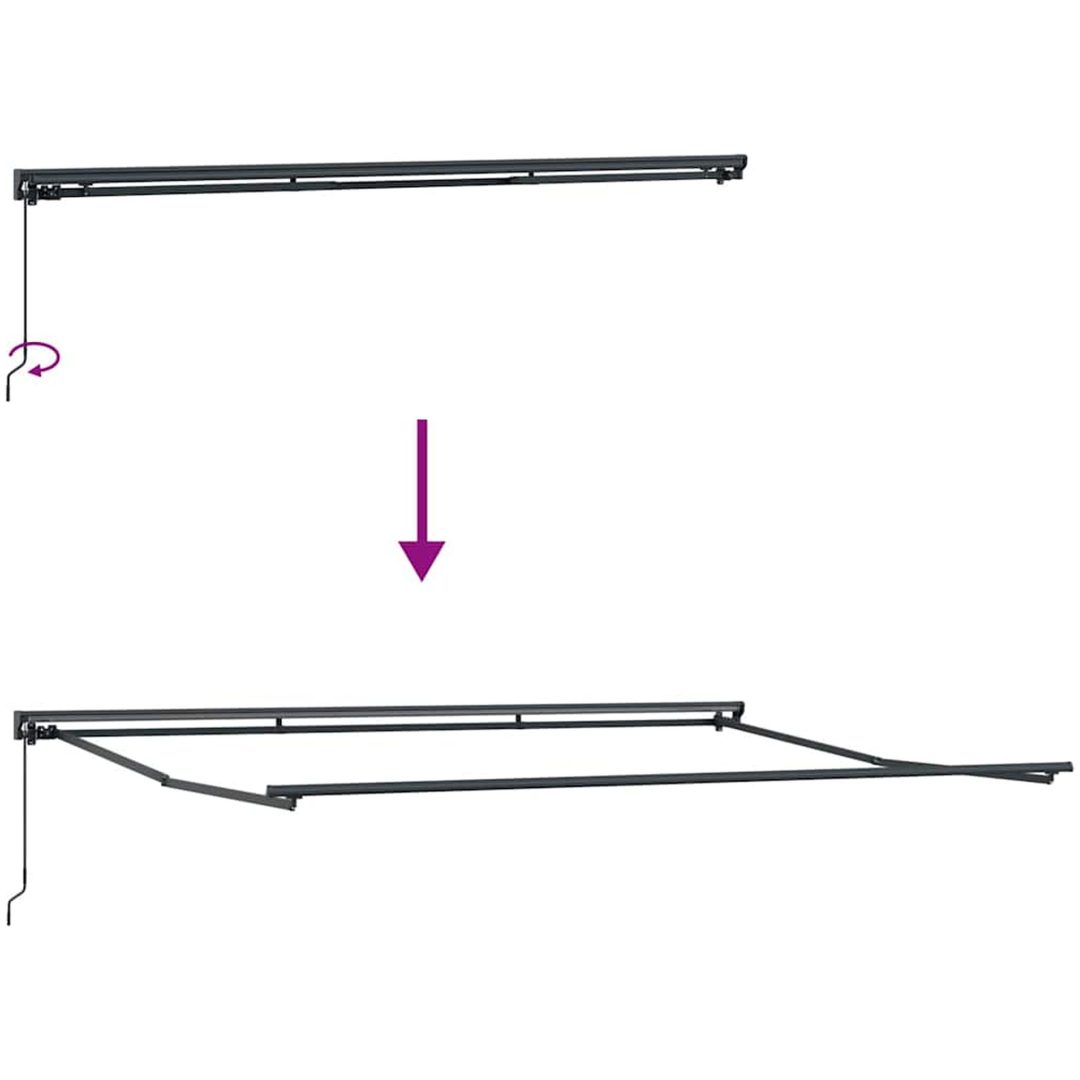 Utfällbar markis Gul och Orange Tyg och Metall vidaXL 450x300 cm – bild 7